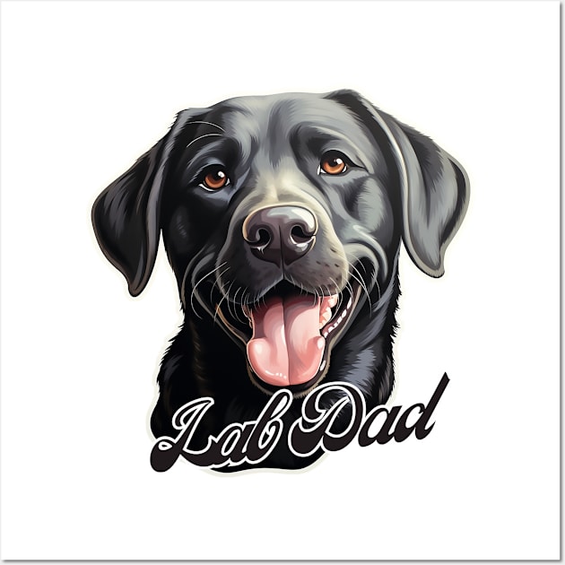 Black Labrador Retriever Dad T-Shirt - Dog Lover Gift, Pet Parent Apparel Wall Art by Baydream